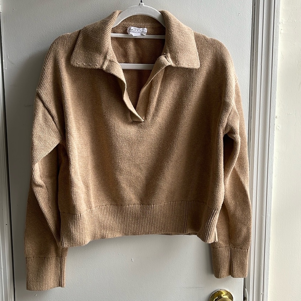 Velvet by Graham & Spencer cropped polo sweater